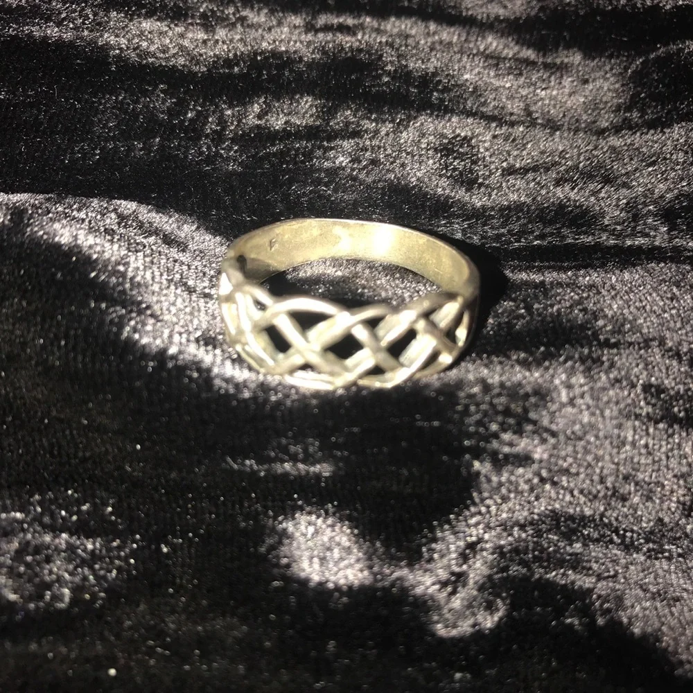 Vintage Silver Celtic Braid Openwork Band,Silver Ring Boho Ring Lucky Irish Ring